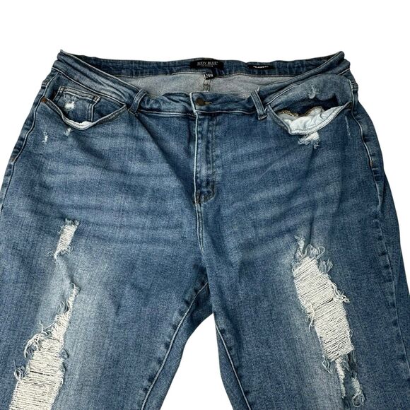 Judy Blue Womens Plus Size 24W Relaxed Fit Distressed Denim Jeans - Picture 2 of 7